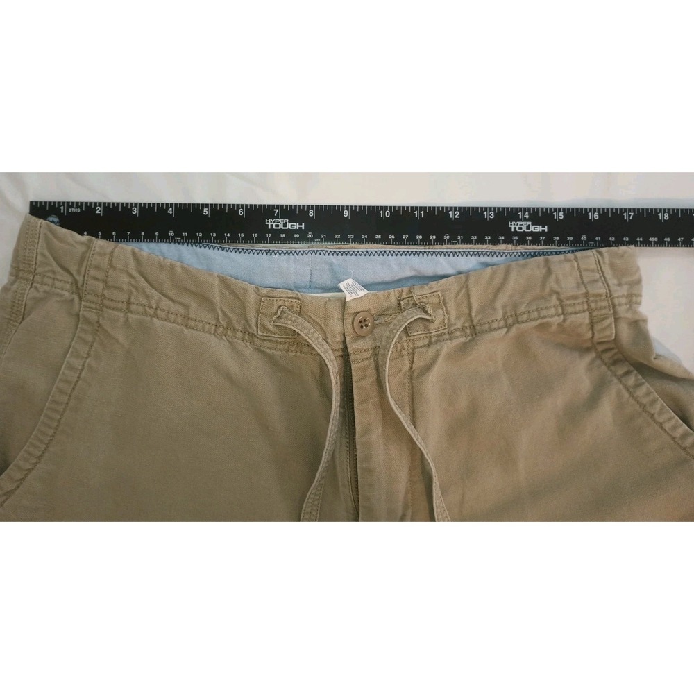 Gap Linen Cotton Canvas Straight Leg Roll Tab Utility Pants Drawstring Pocket 34 - Picture 16 of 16